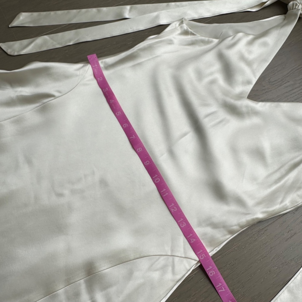 Reformation Pernille 100% Silk Ivory Wedding Dress with Tie Straps - Picture 11 of 15